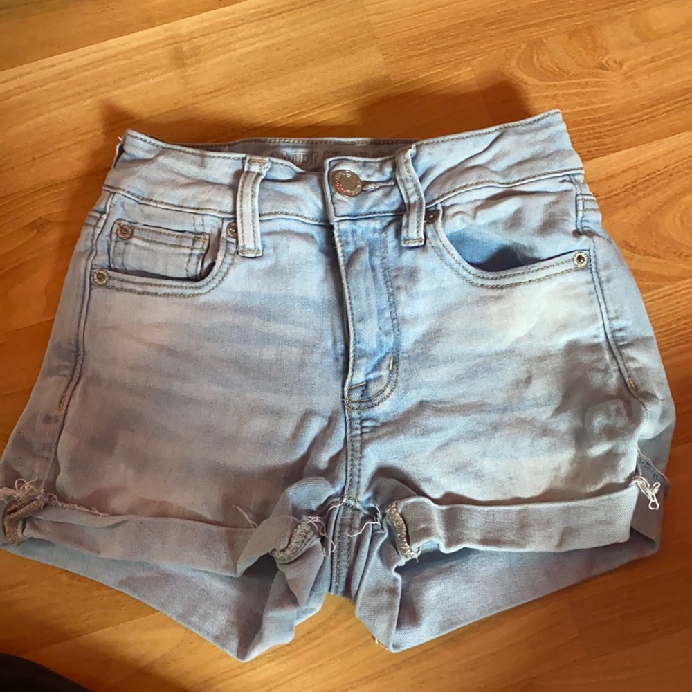 Light blue jean shorts